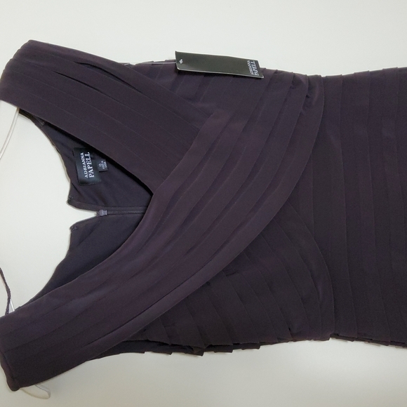 Adrianna Papell Brown Short Sleeve Dress NWT - Picture 2 of 5